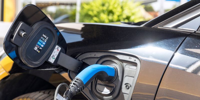 electrical carcharger blugged in a car