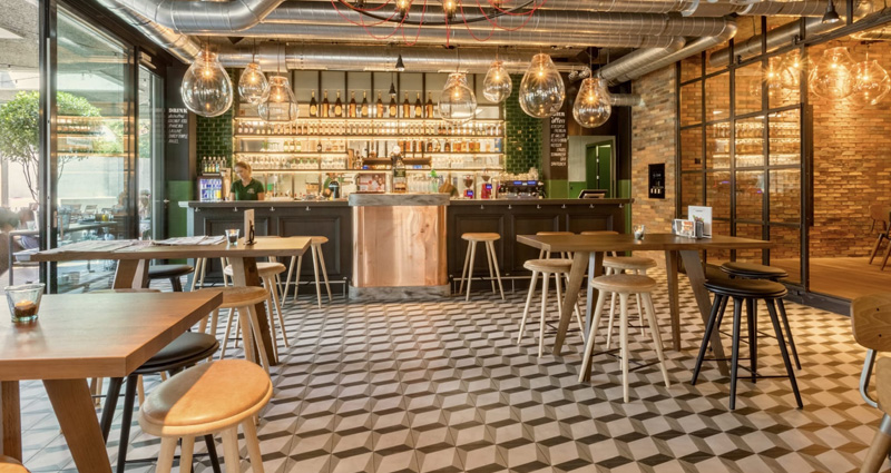 nice resturant interior with lighting system